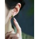 Hetian Jade (Nephrite) & Pure Silver Enamel Golden Cicada Stud Earrings BG0018